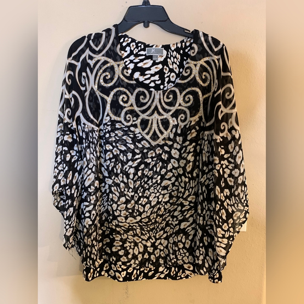 JM Collection LG Print Blouse